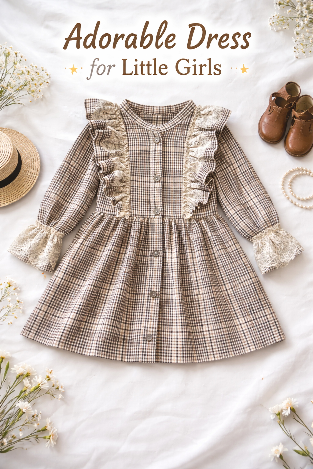 Robe Fille Vintage Élégante – Charme Classique & Confort Absolu