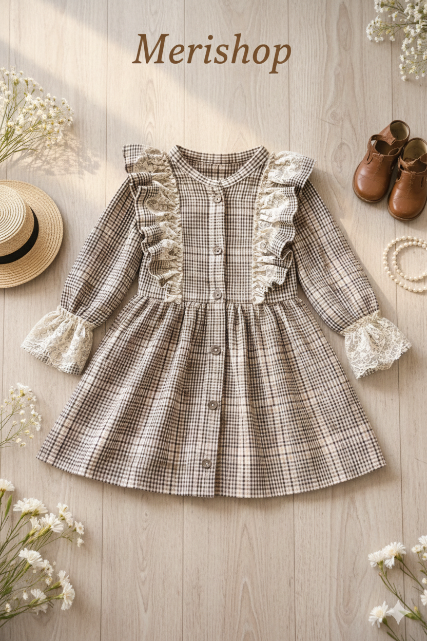 Robe Fille Vintage Élégante – Charme Classique & Confort Absolu