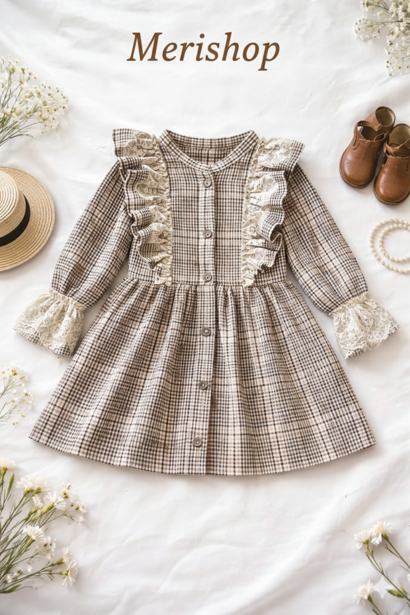 Robe Fille Vintage Élégante – Charme Classique & Confort Absolu