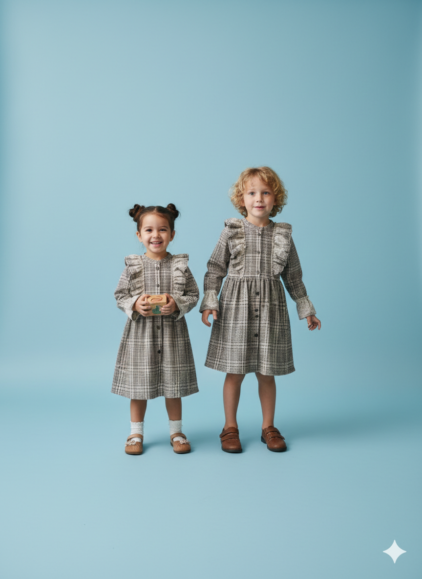 Robe Fille Vintage Élégante – Charme Classique & Confort Absolu